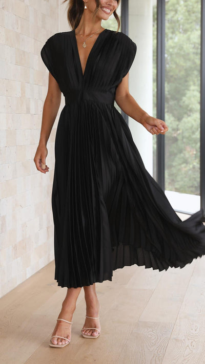 Juliette | Plissiertes Midikleid mit Bindeband – Lässiges Sommerkleid