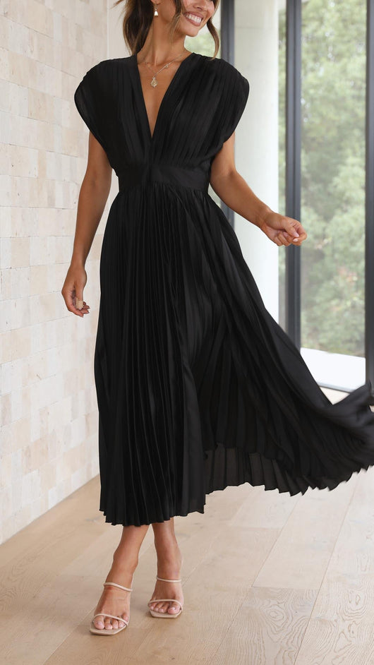 Juliette | Plissiertes Midikleid mit Bindeband – Lässiges Sommerkleid