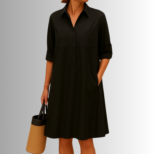 Sophia | Knopfleisten-Kleid in A-Linie – Elegantes Kleid