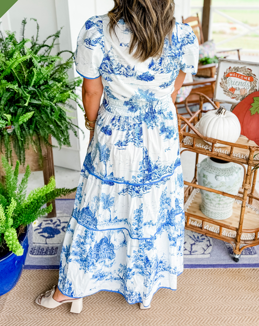 Eliana | Bedrucktes Stufen-Maxikleid – Lässiges Kleid