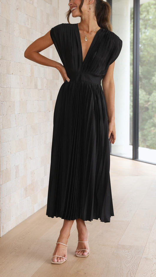 Juliette | Plissiertes Midikleid mit Bindeband – Lässiges Sommerkleid