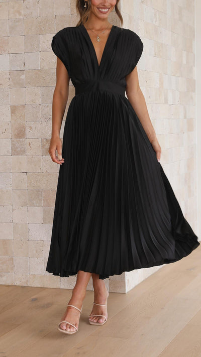 Juliette | Plissiertes Midikleid mit Bindeband – Lässiges Sommerkleid