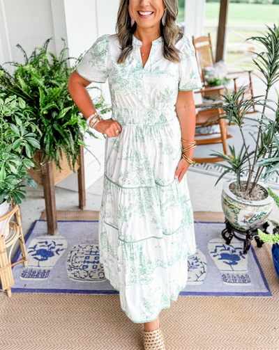 Eliana | Bedrucktes Stufen-Maxikleid – Lässiges Kleid