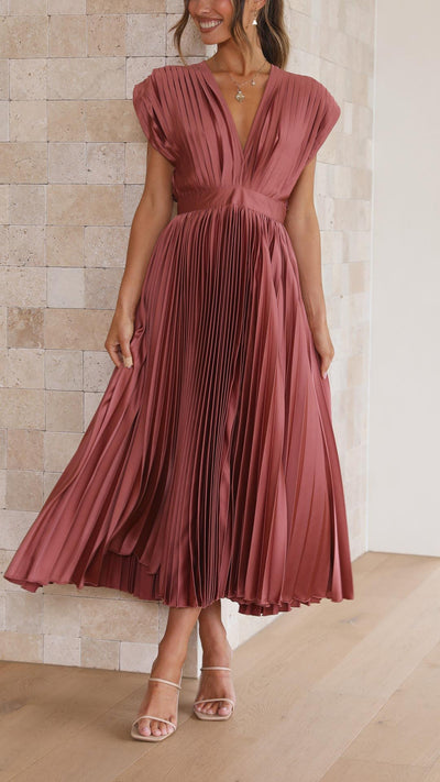 Juliette | Plissiertes Midikleid mit Bindeband – Lässiges Sommerkleid