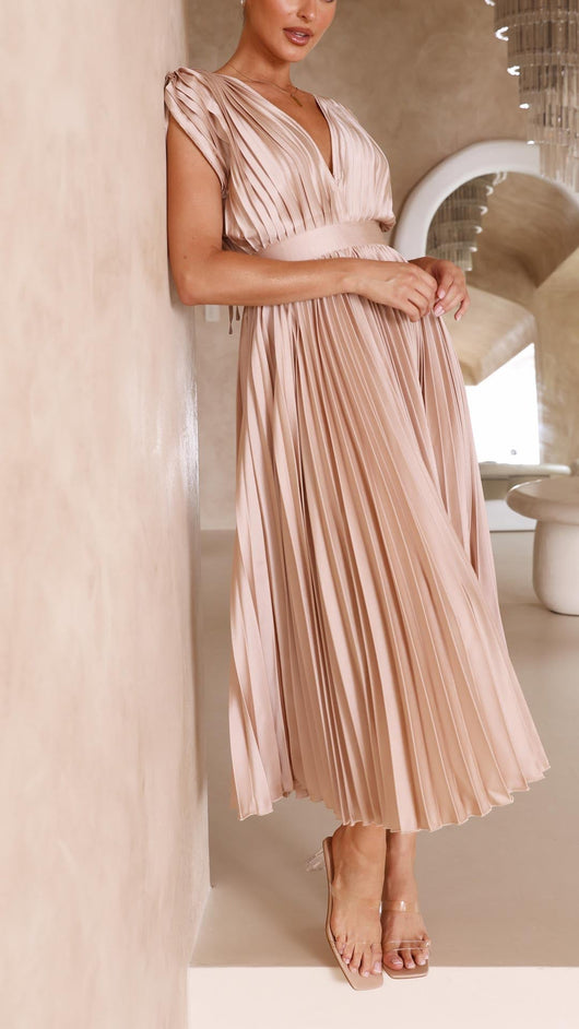 Juliette | Plissiertes Midikleid mit Bindeband – Lässiges Sommerkleid