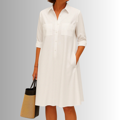 Sophia | Knopfleisten-Kleid in A-Linie – Elegantes Kleid