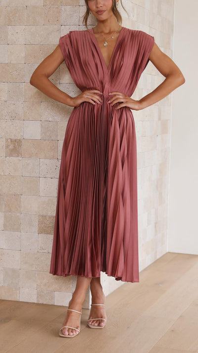 Juliette | Plissiertes Midikleid mit Bindeband – Lässiges Sommerkleid