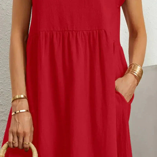 Seraphine | Midikleid mit Smok-Details und Taschen – Lässiges Sommerkleid
