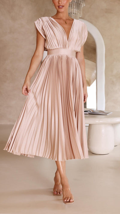 Juliette | Plissiertes Midikleid mit Bindeband – Lässiges Sommerkleid
