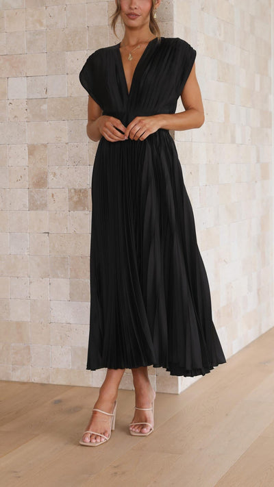 Juliette | Plissiertes Midikleid mit Bindeband – Lässiges Sommerkleid