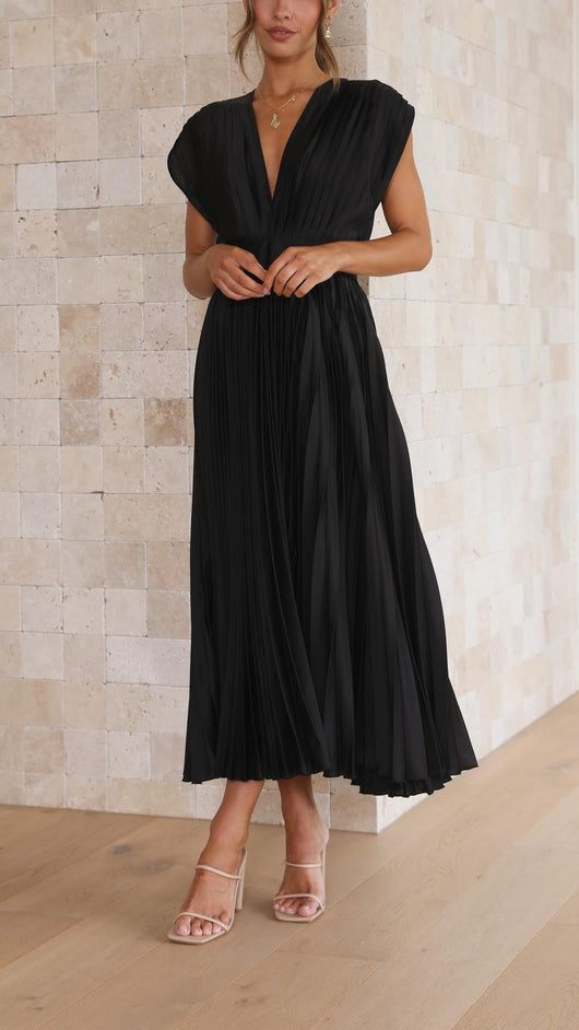 Juliette | Plissiertes Midikleid mit Bindeband – Lässiges Sommerkleid