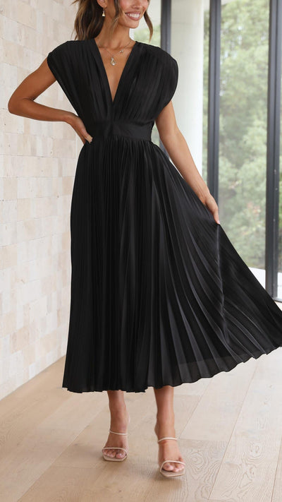 Juliette | Plissiertes Midikleid mit Bindeband – Lässiges Sommerkleid