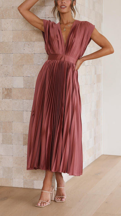 Juliette | Plissiertes Midikleid mit Bindeband – Lässiges Sommerkleid