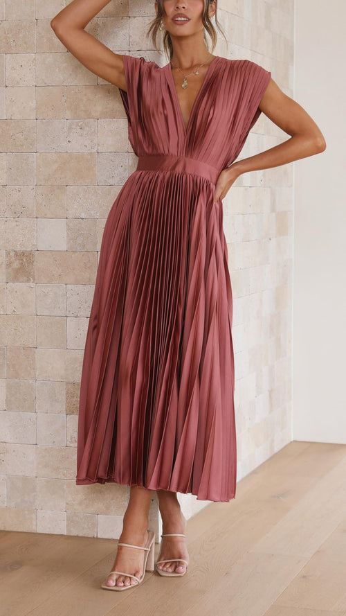 Juliette | Plissiertes Midikleid mit Bindeband – Lässiges Sommerkleid