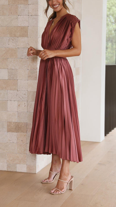 Juliette | Plissiertes Midikleid mit Bindeband – Lässiges Sommerkleid