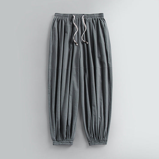 Riviera Weite Leinenhose im Palazzo-Stil