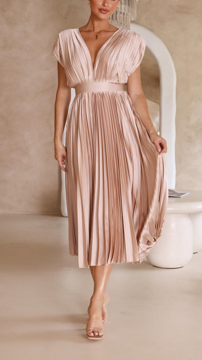 Juliette | Plissiertes Midikleid mit Bindeband – Lässiges Sommerkleid