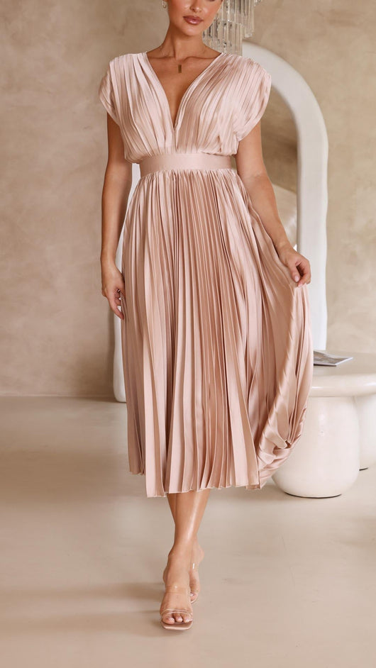 Juliette | Plissiertes Midikleid mit Bindeband – Lässiges Sommerkleid