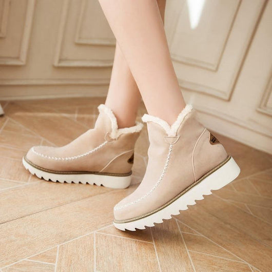 Elfriede | Damen Slip On Stiefeletten Mit Plateau Und Nahtdetails