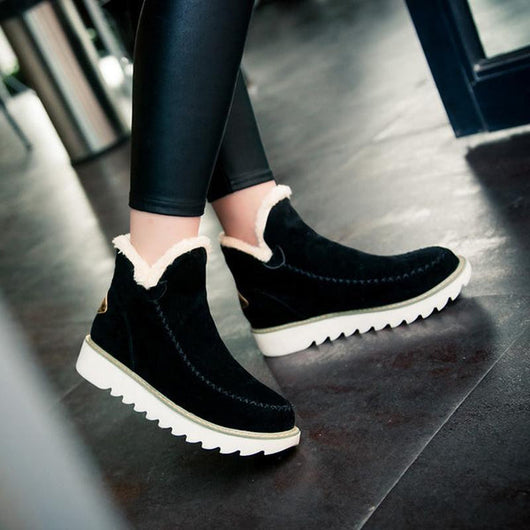 Elfriede | Damen Slip On Stiefeletten Mit Plateau Und Nahtdetails