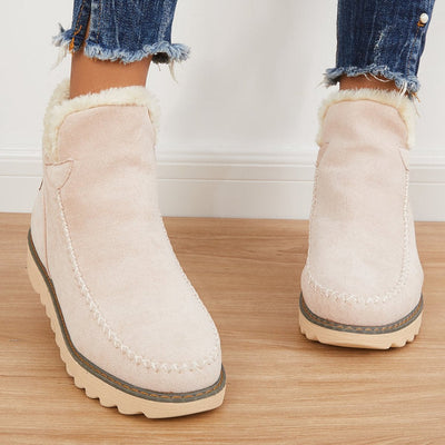 Elfriede | Damen Slip On Stiefeletten Mit Plateau Und Nahtdetails