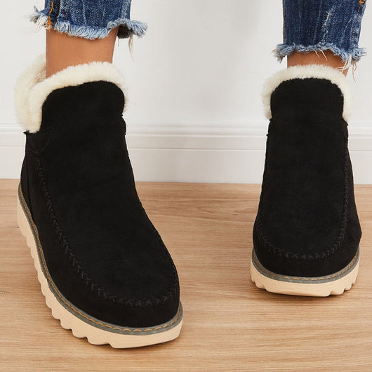 Elfriede | Damen Slip On Stiefeletten Mit Plateau Und Nahtdetails