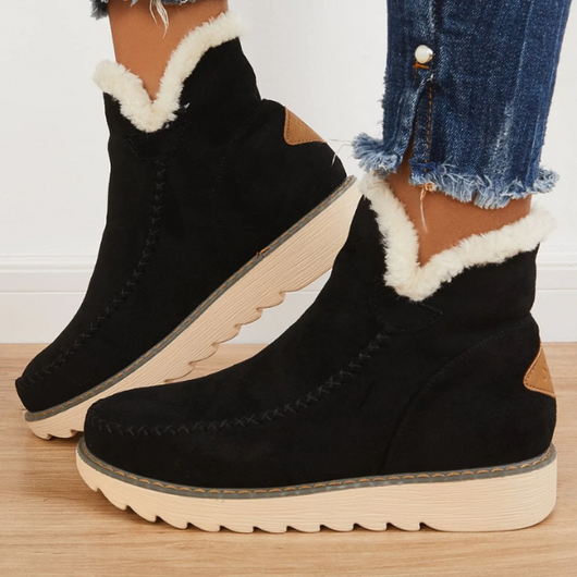 Elfriede | Damen Slip On Stiefeletten Mit Plateau Und Nahtdetails