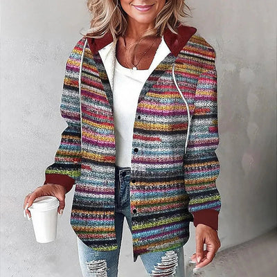 Annika | Damen Winter Freizeit Karo Hoodie Jacke
