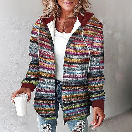 Annika | Damen Winter Freizeit Karo Hoodie Jacke