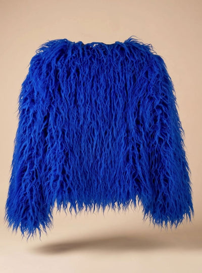 Mia | Kunstpelzmantel Damen Flauschige Kurzjacke Wintermantel