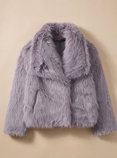 Marie | Kunstpelzmantel Damen Flauschiger Kurzmantel Herbstmode