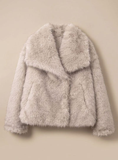 Marie | Kunstpelzmantel Damen Flauschiger Kurzmantel Herbstmode