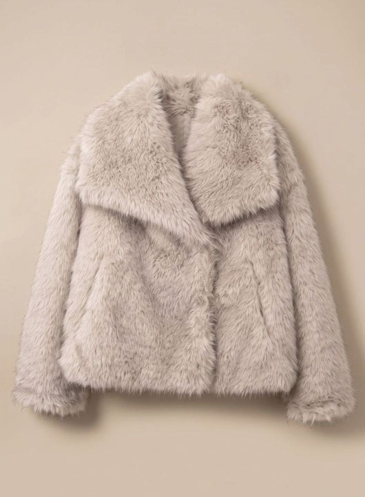 Marie | Kunstpelzmantel Damen Flauschiger Kurzmantel Herbstmode
