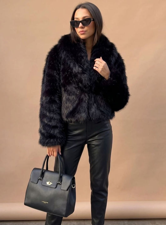 Marie | Kunstpelzmantel Damen Flauschiger Kurzmantel Herbstmode