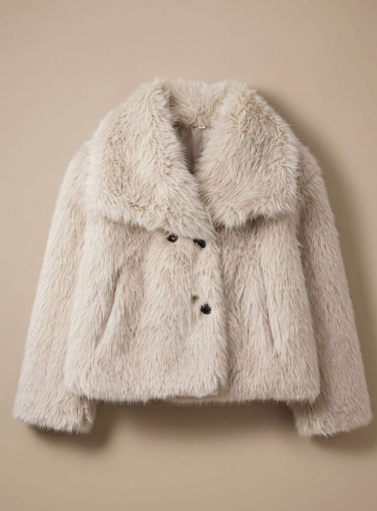 Marie | Kunstpelzmantel Damen Flauschiger Kurzmantel Herbstmode