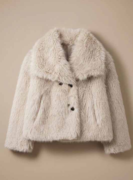 Marie | Kunstpelzmantel Damen Flauschiger Kurzmantel Herbstmode