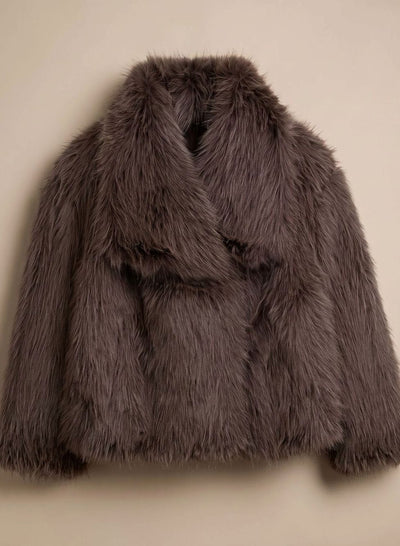 Marie | Kunstpelzmantel Damen Flauschiger Kurzmantel Herbstmode