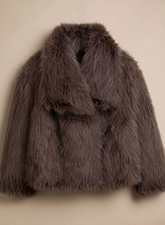 Marie | Kunstpelzmantel Damen Flauschiger Kurzmantel Herbstmode