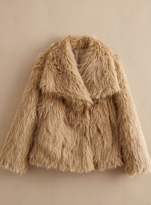 Marie | Kunstpelzmantel Damen Flauschiger Kurzmantel Herbstmode