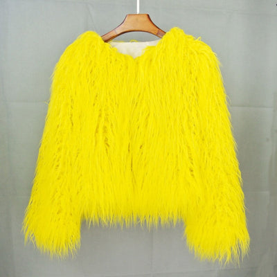 Marlene | Kunstpelzmantel Damen flauschiger Langflor Wintermantel