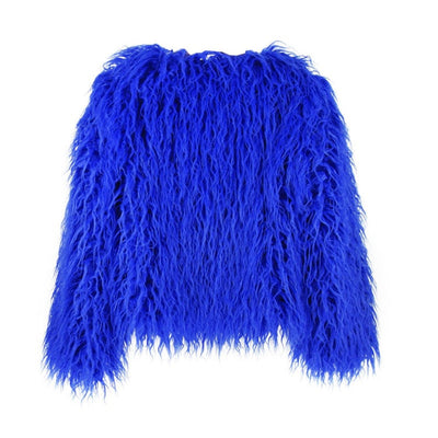 Marlene | Kunstpelzmantel Damen flauschiger Langflor Wintermantel