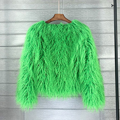 Marlene | Kunstpelzmantel Damen flauschiger Langflor Wintermantel