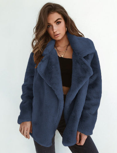 Charlotte | Kunstpelzmantel Damen Flauschiger Oversized Kurzmantel Kunstfell