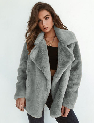 Charlotte | Kunstpelzmantel Damen Flauschiger Oversized Kurzmantel Kunstfell