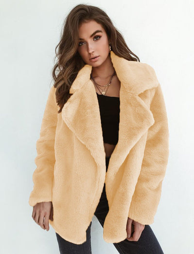 Charlotte | Kunstpelzmantel Damen Flauschiger Oversized Kurzmantel Kunstfell