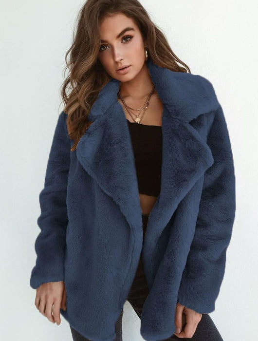 Emilia | Kunstpelzmantel Damen Lässiger Oversized Teddyfell Kurzmantel