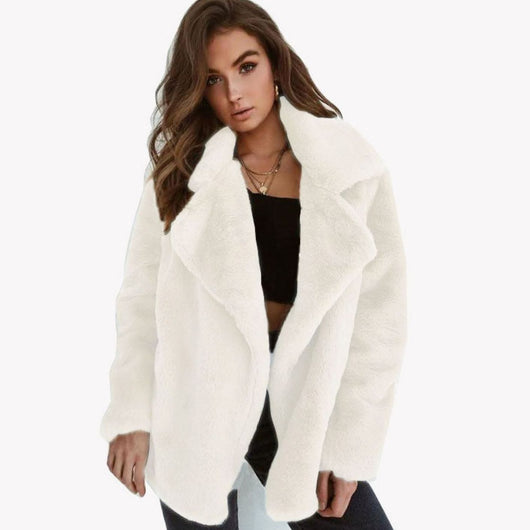 Emilia | Kunstpelzmantel Damen Lässiger Oversized Teddyfell Kurzmantel