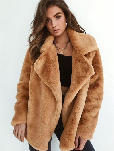 Emilia | Kunstpelzmantel Damen Lässiger Oversized Teddyfell Kurzmantel