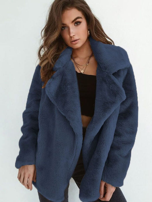 Emilia | Kunstpelzmantel Damen Lässiger Oversized Teddyfell Kurzmantel