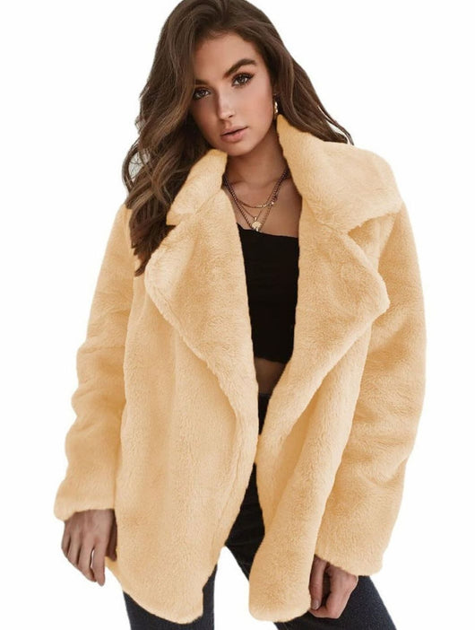 Emilia | Kunstpelzmantel Damen Lässiger Oversized Teddyfell Kurzmantel